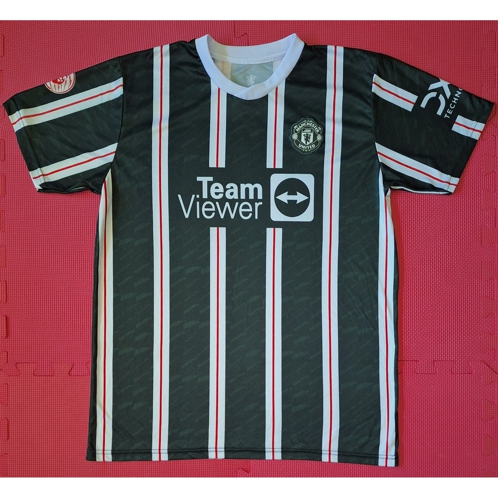 Adidas Manchester United Soccer Jersey Green Shirt Team Viewer Size Men's Large